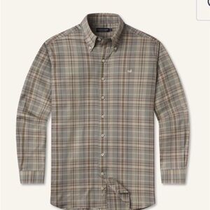 Southern Marsh Olive and Brown Plaid Button-Down Shirt